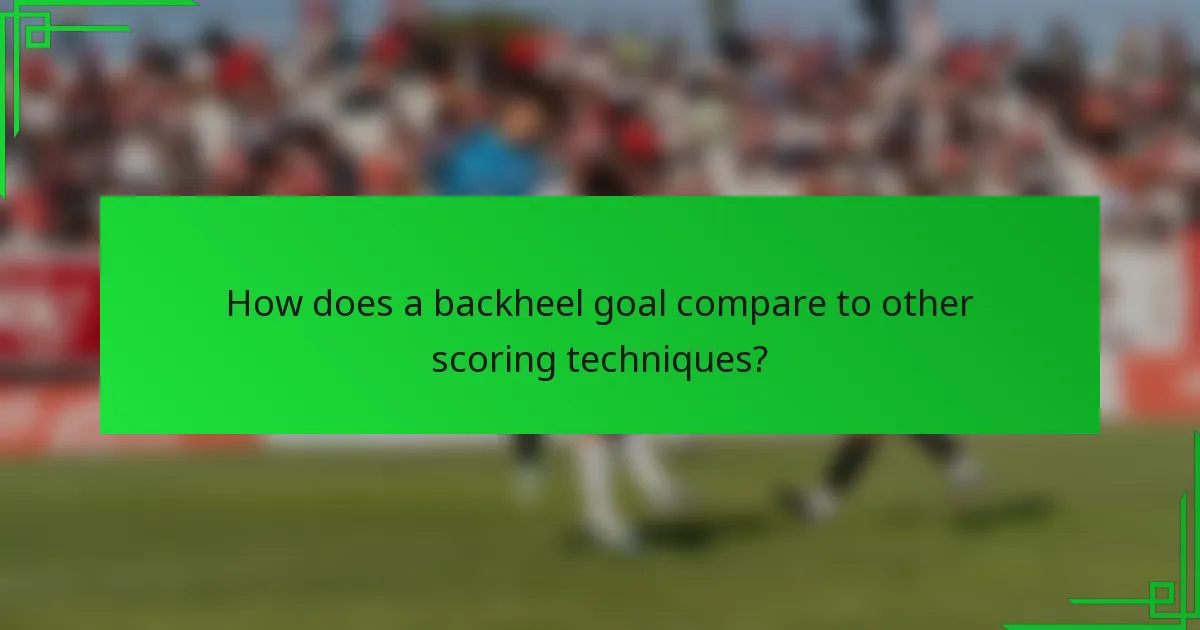 How does a backheel goal compare to other scoring techniques?