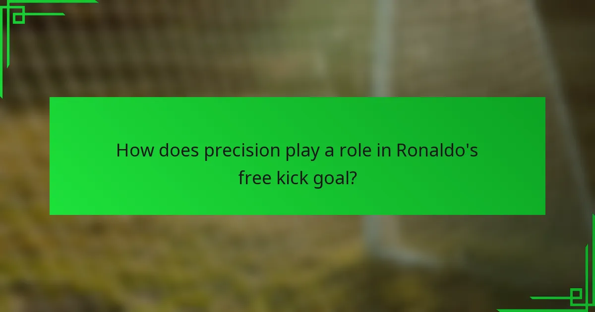 How does precision play a role in Ronaldo's free kick goal?