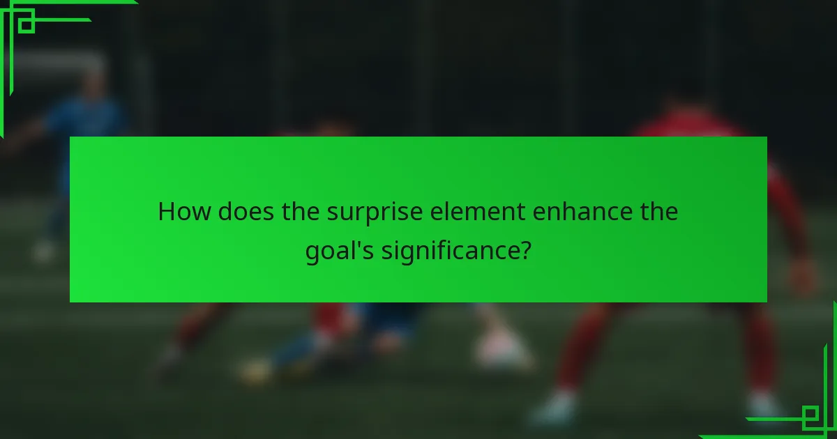 How does the surprise element enhance the goal's significance?